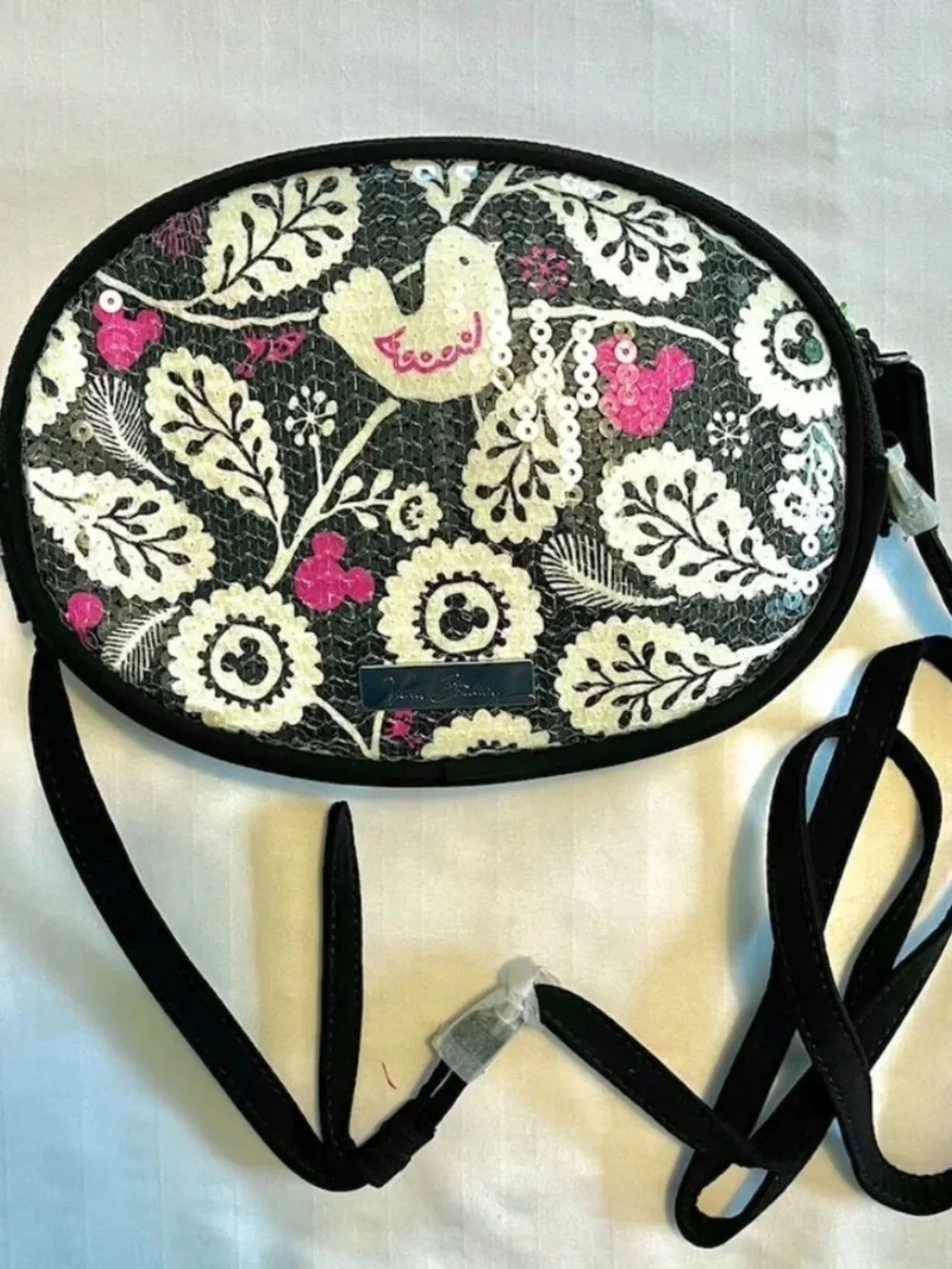 Vera Bradley Disney Mickey & Birdie Sequin Floral Crossbody Bag - Picture 3 of 11